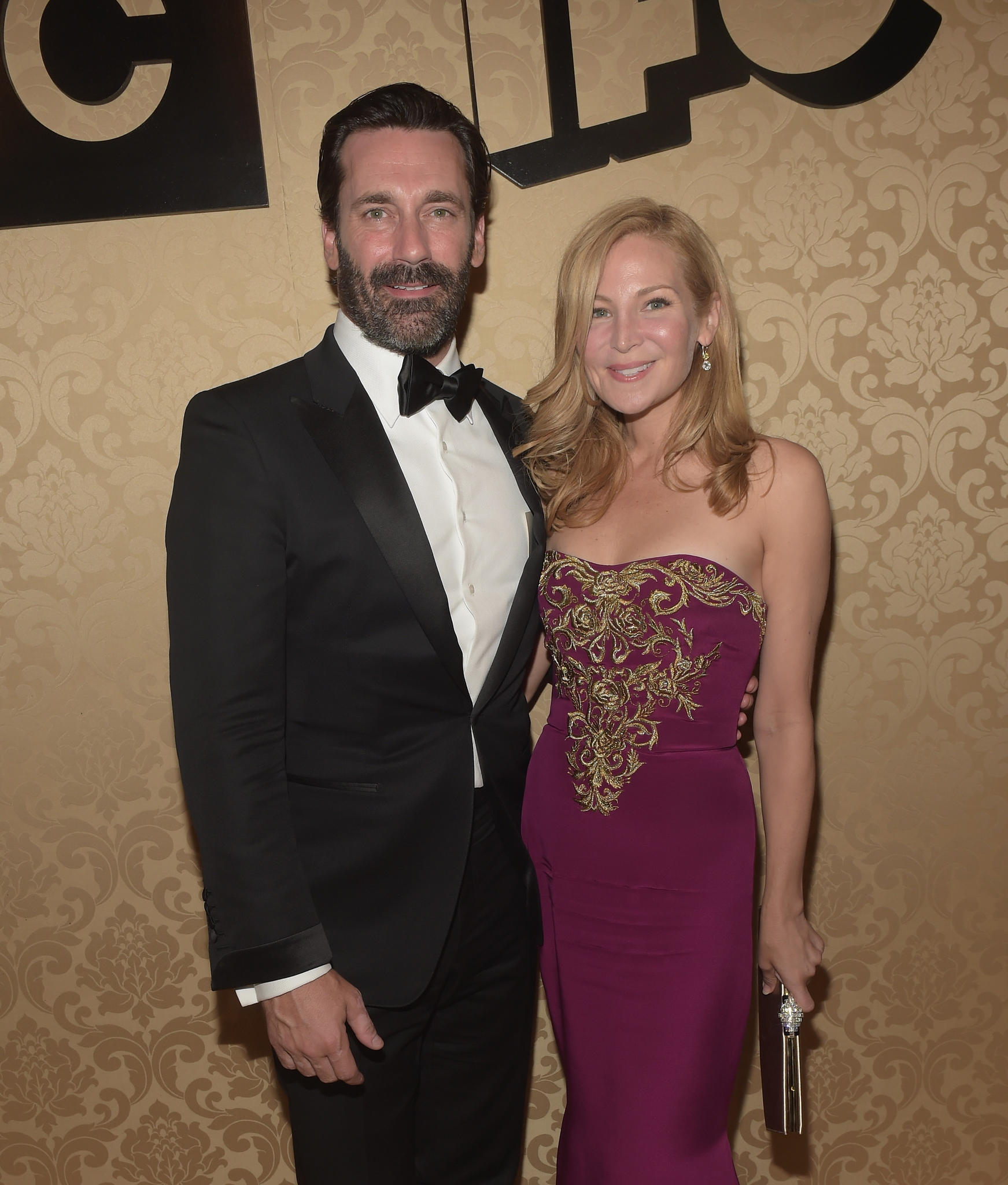 Jon Hamm, Jennifer Westfeldt and Jason Kempin at event of The 66th Primetime Emmy Awards (2014)