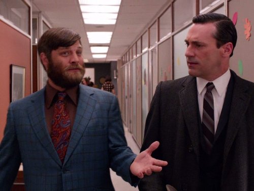 Still of Jay R. Ferguson and Jon Hamm in MAD MEN. Reklamos vilkai (2007)