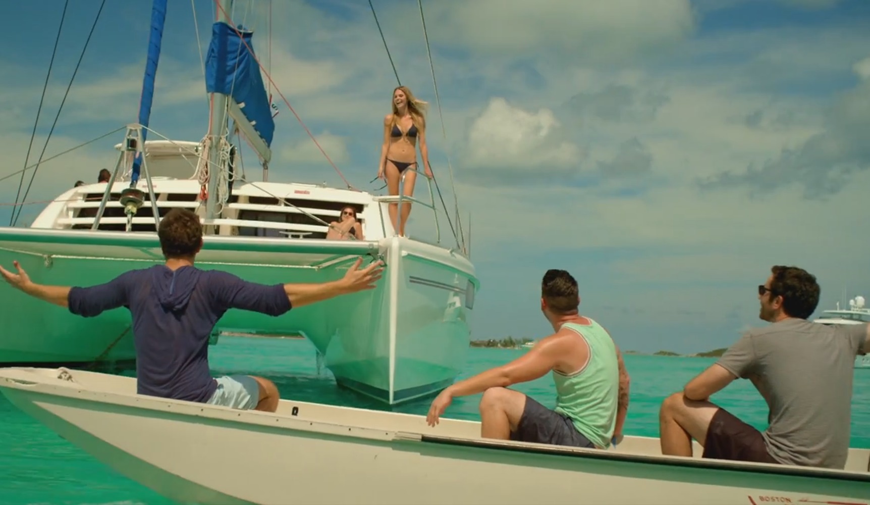 Music Video - Brett Eldredge, Beat of the Music - Katie Luddy on a sail boat