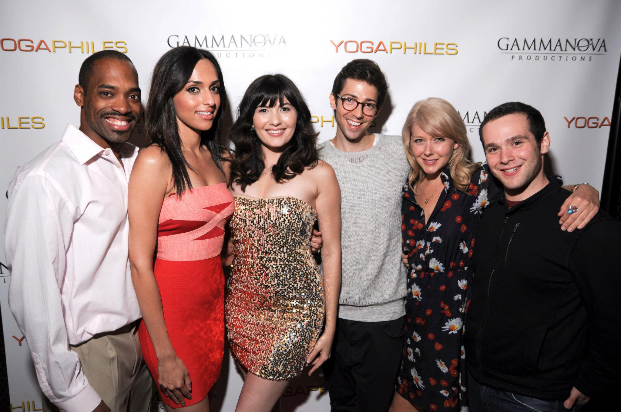 Mario Locke, Hayden Shinger, Celeste Thorson, John R. Colley, Katherine Adams, and Zach Book at Yogaphiles premiere