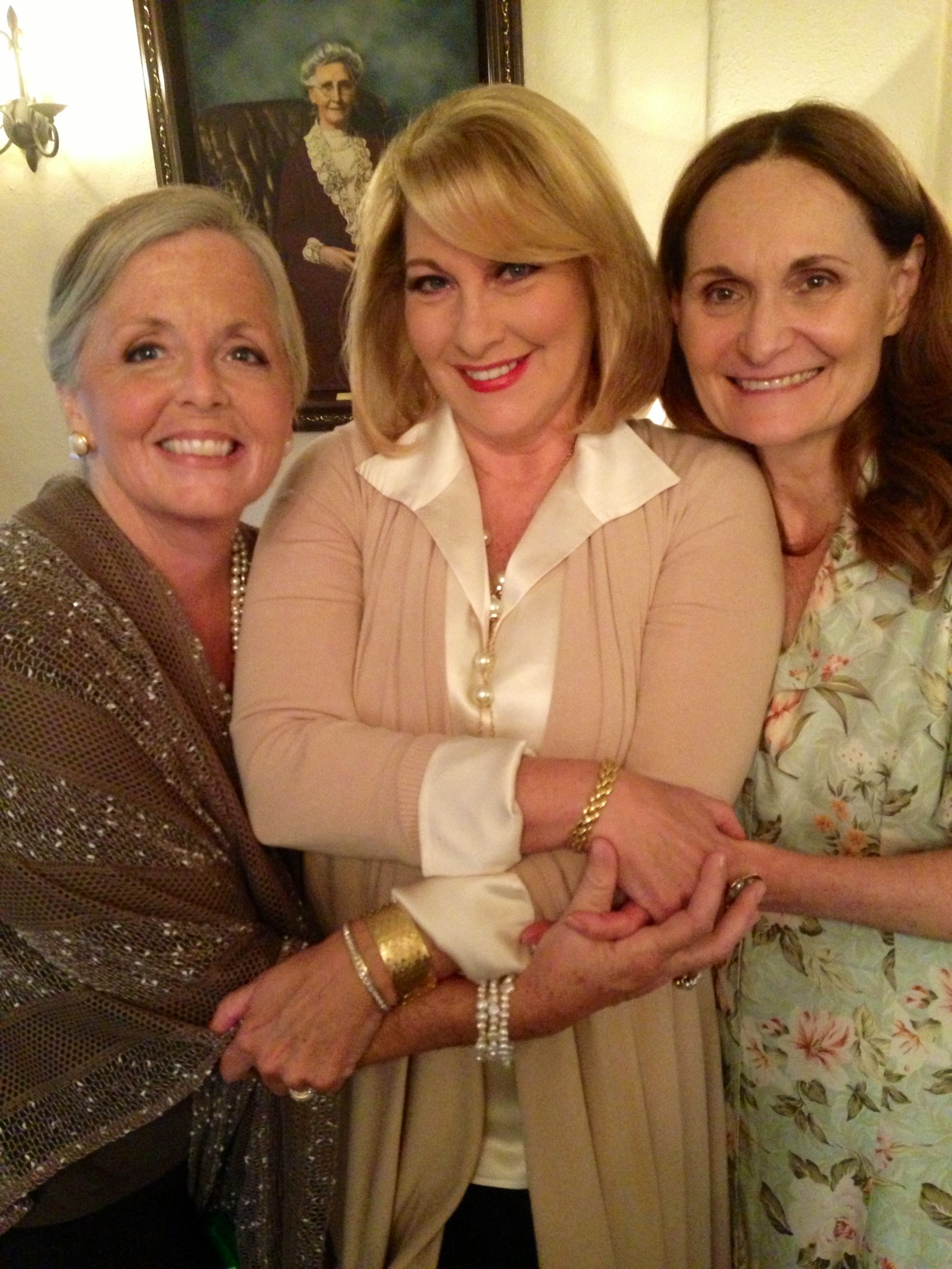 Beth Grant, Catherine Carlin and Margaret Mary Flynn on the set of THE BRIDGE PARTNER.