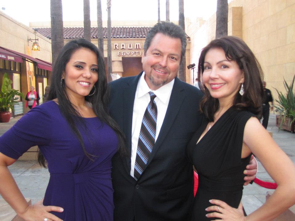 Sandy Baumann with producers Rick Najera and Miranda Martinez.