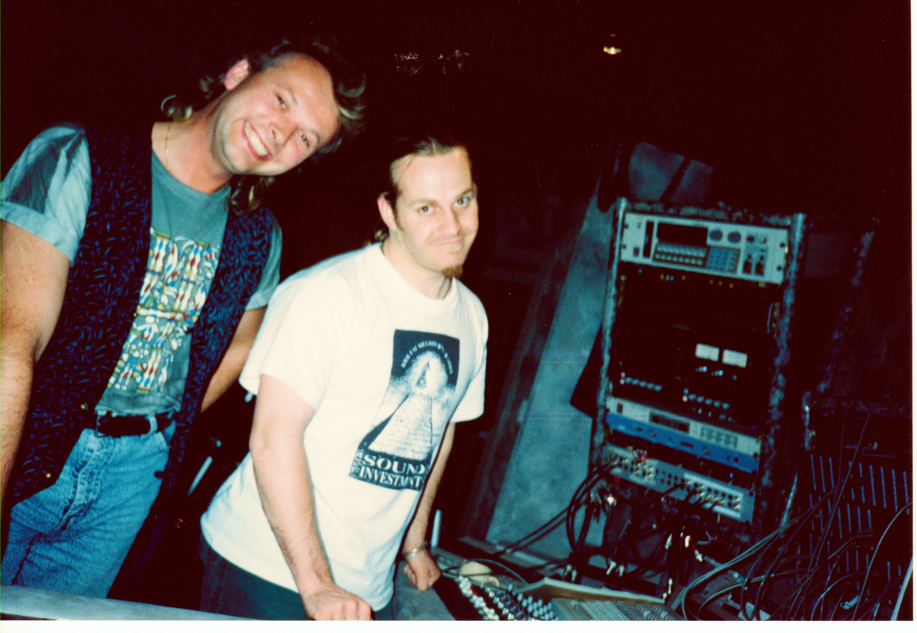 Dave Long 'Sahara' with sound engineer Andrew in Metropolis Studios Melbourne - mid nineties