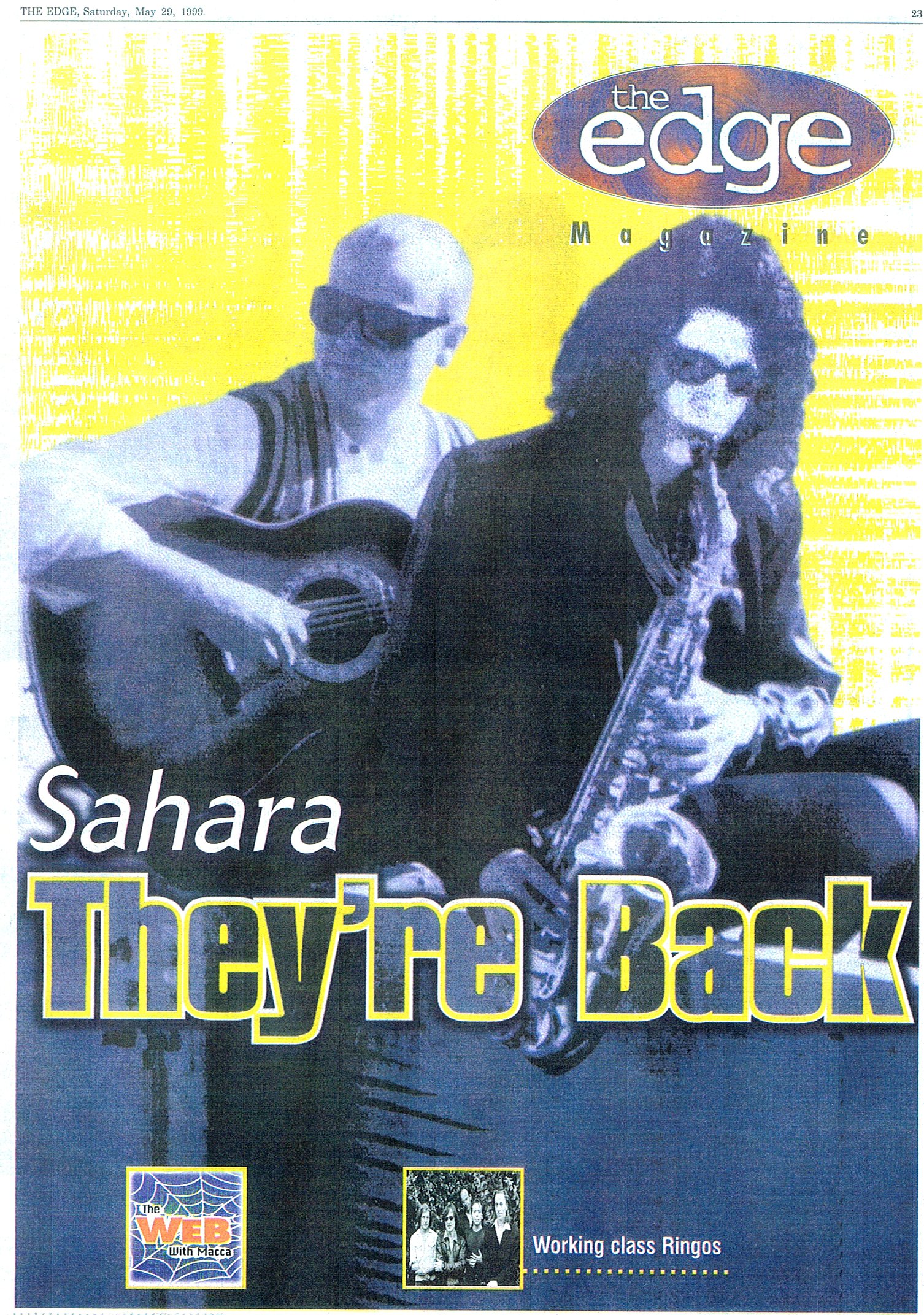 Dave Long & Trish Long 'Sahara' on front page of The Edge Bendigo