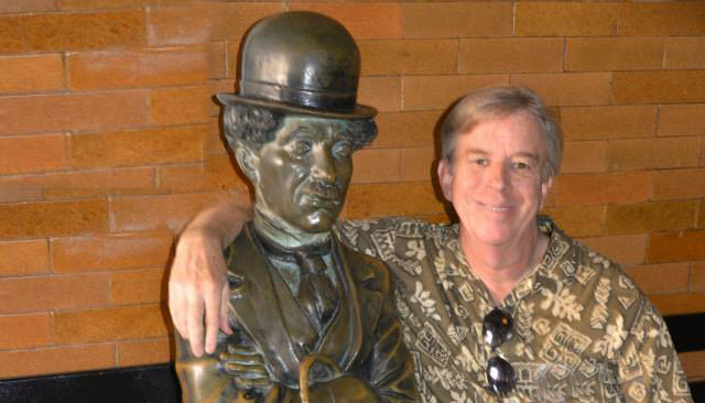 The Bradley building, downtown L.A. Feb. 2014. Chaplin statue.