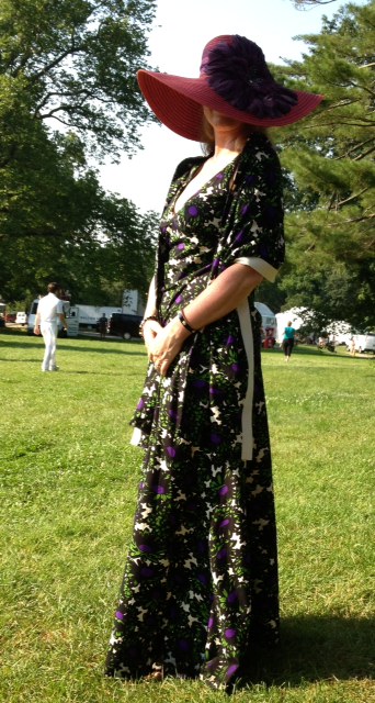 Red Hat Society member on Royal Pains. Wearing a 3-piece garment I designed.