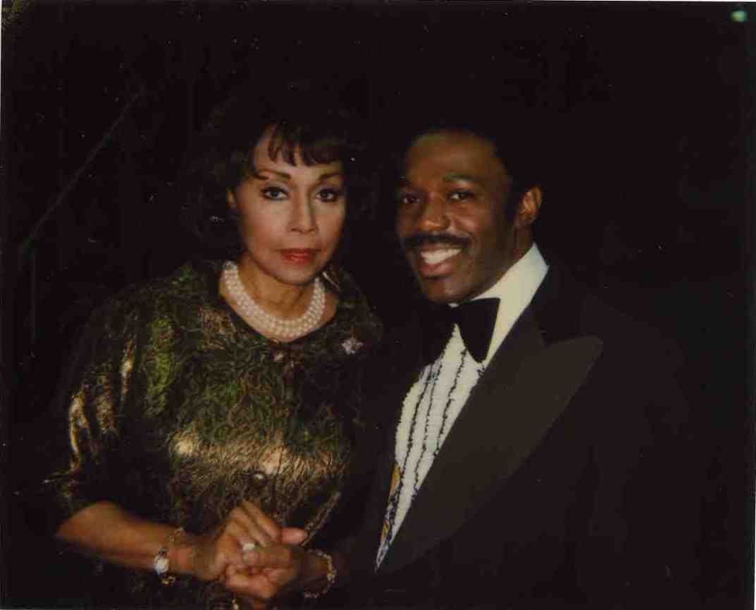 Michael Anthony Rawlins & Diahann Carroll on the set of Livin' for Love, The Natalie Cole Story.