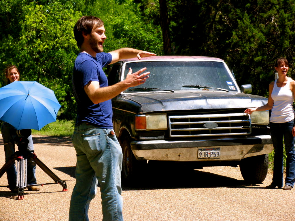 Jonathan Hal Reynolds directing on the set of WHERE THE FIREFLIES DIE.