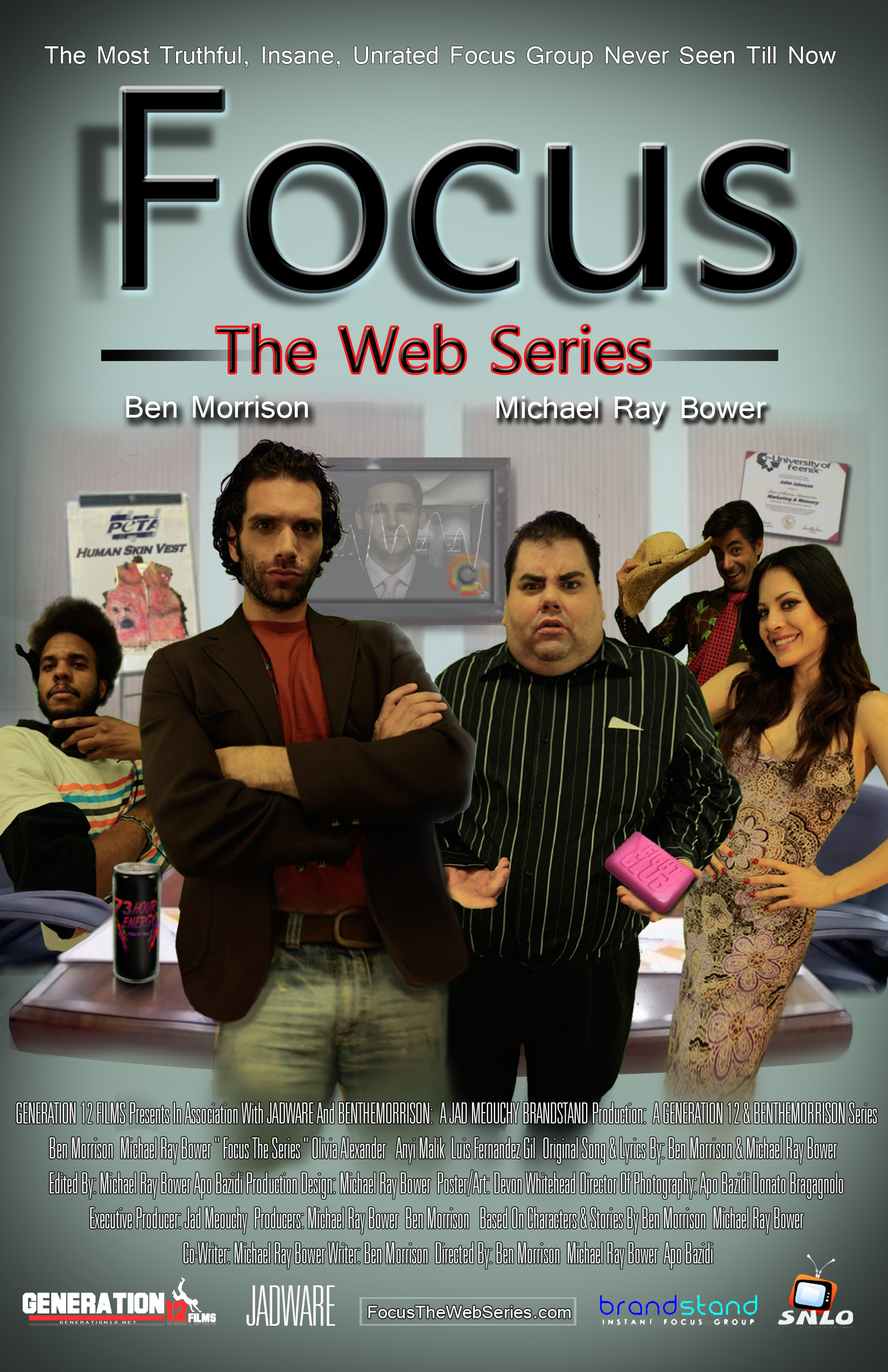 Focus The Series(Cast L-R)Anyi Malik,Ben Morrison,Michael Ray Bower,Olivia Alexander,Luis Fernandez Gil,