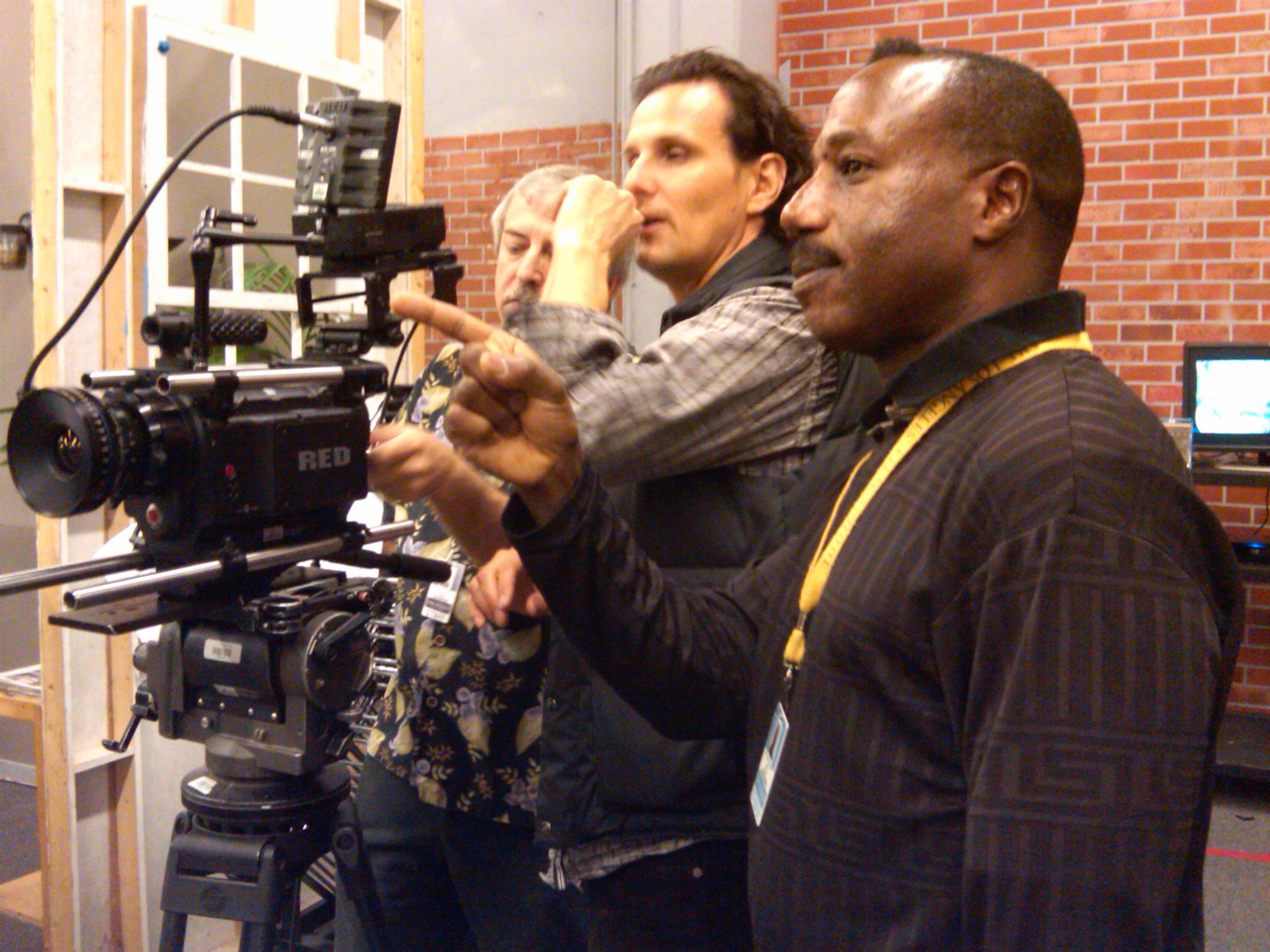 Director Bruce B. Gordon with cinematographer Sasha Rendulic.