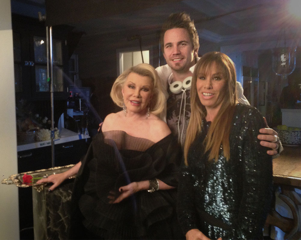 Tim with Joan and Melissa Rivers on set of Romancing the Joan