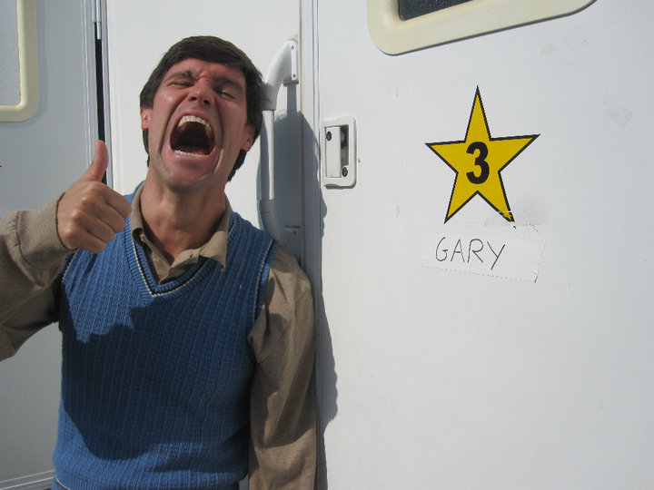 Gary outside his trailer