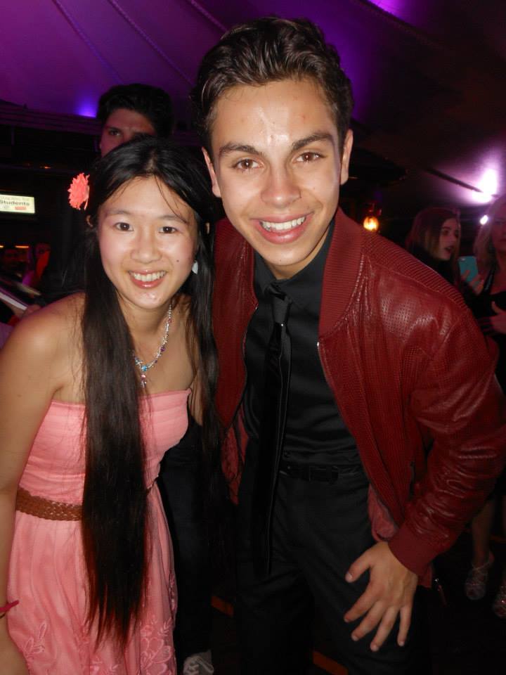 Actress Tina Q. Nguyen and actor Jake T. Austin who hosts the 2013 Staples for Students Teen Choice Awards after party.