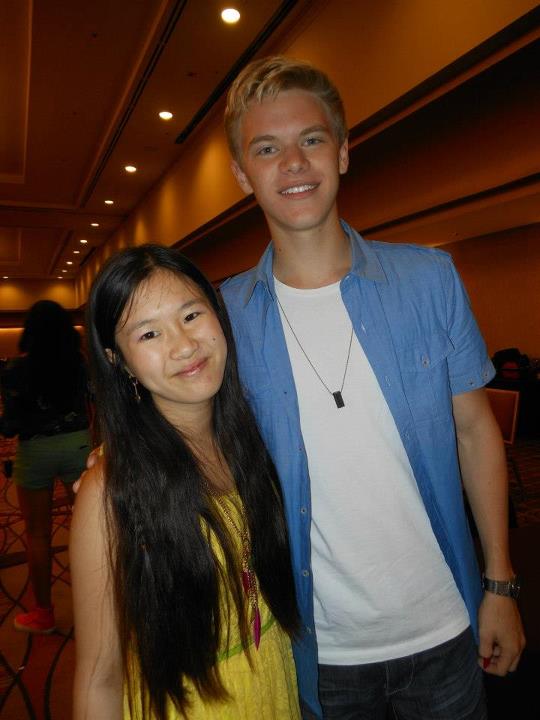 Actress Tina Q. Nguyen and her friend actor Kenton Duty (Shake it Up) attends the Kids Help Children CHOC event at the Anaheim Hilton on August 19, 2012