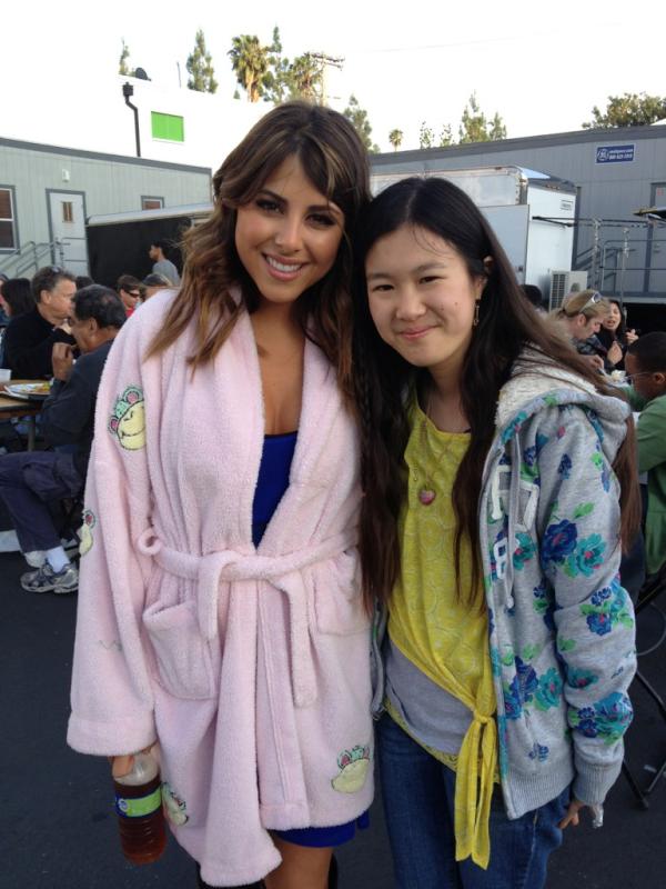 Actress Tina Q. Nguyen and actress Daniella Monet on the set of Nickelodeon's 