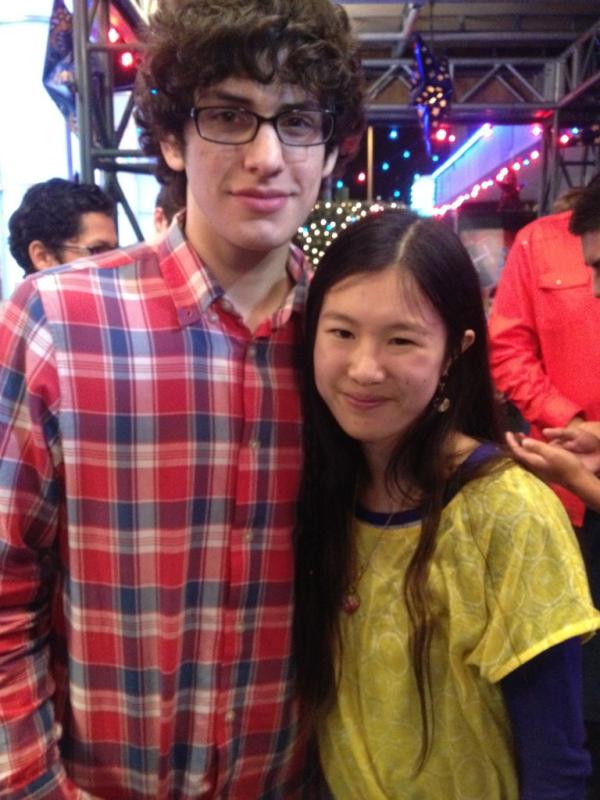 Actress Tina Q. Nguyen and actor Matt Bennett on the set of Nickelodeon's 