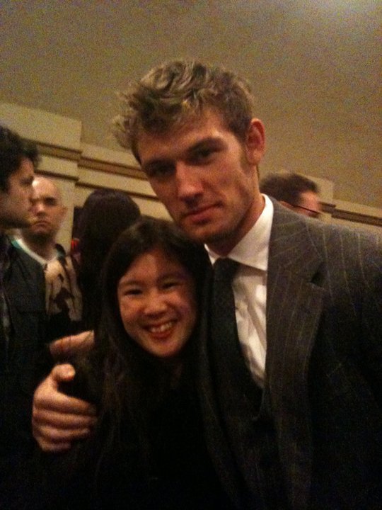 Tina Q Nguyen and actor Alex Pettyfer at the premiere of 
