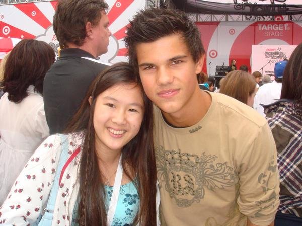 Tina Q Nguyen and actor, Taylor Lautner at the Power of Youth event in 2008 at LA Live.
