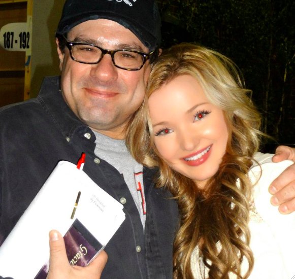 Dove Cameron with Director Andy Fickman on the set of Disney Channel's pilot; 'Bits & Pieces'.