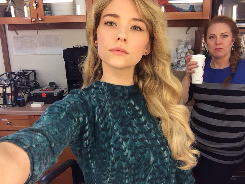 Haley Bennett selfie on my phone After I finish her hair.. Great lady!