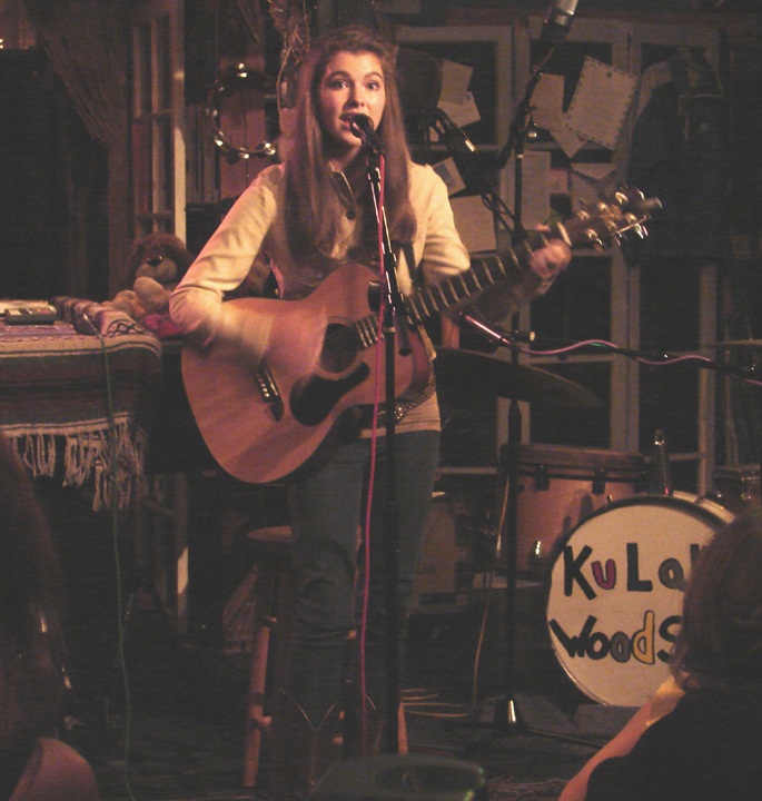 Rachel Brett performs original music for the singer/songwriter night for the Los Angeles Women in Music at Kulak's.