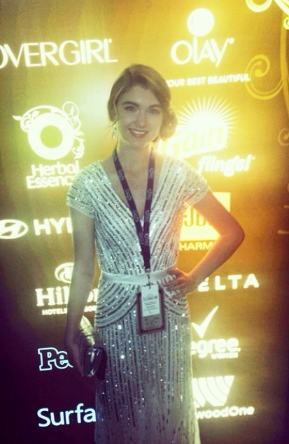 Rachel Brett at the 56th Grammy Awards after party.