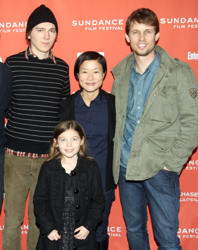 Shay with co-stars Paul Dano and John Heder as well as the writer and director, So Yong Kim at the premier of For Ellen at the Sundance film festival 2012.