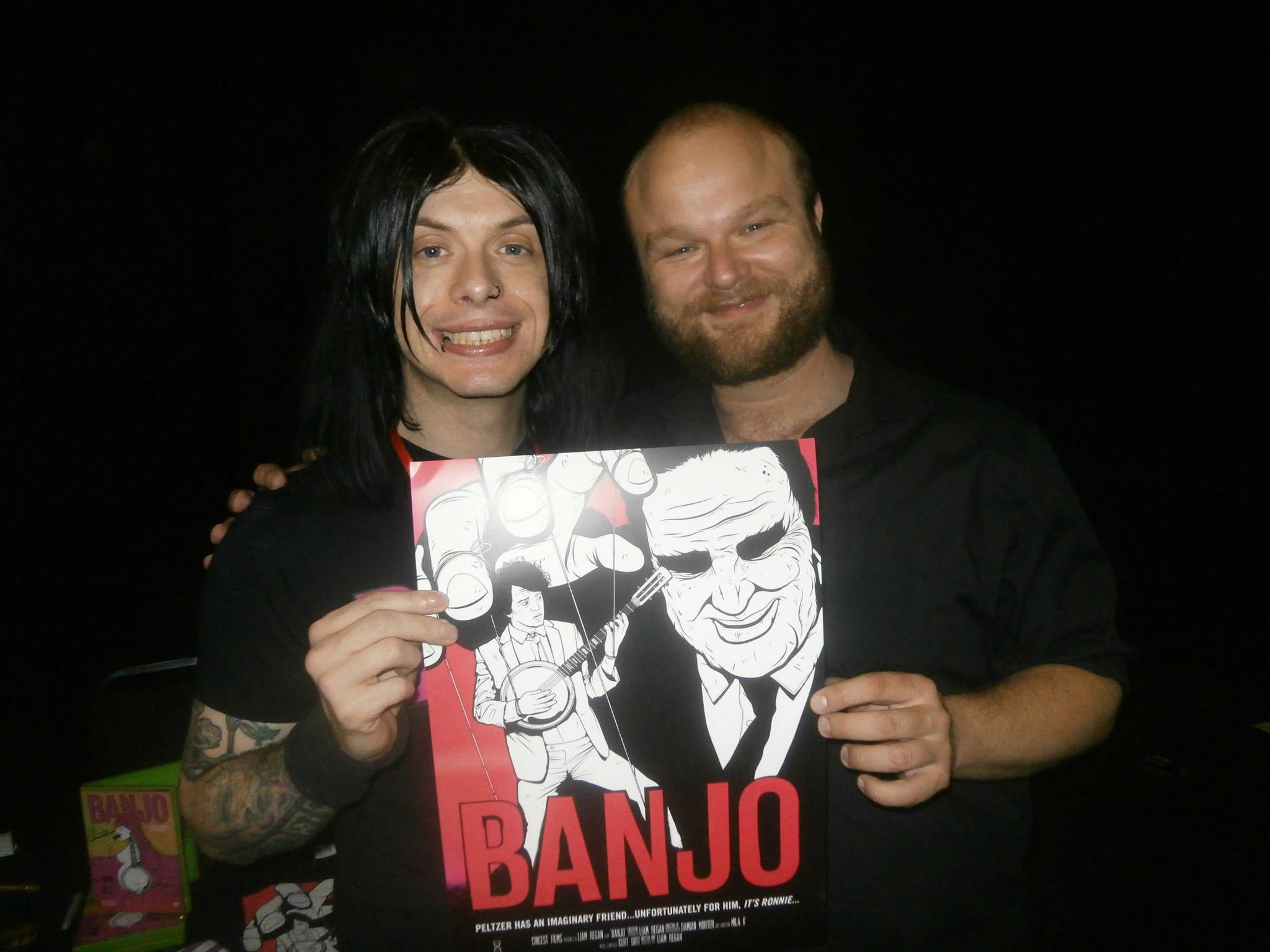 Writer/Director Liam Regan and 'Banjo' star David Curtis (Mikey Stone) at Horror Con 2015 in Sheffield, UK.