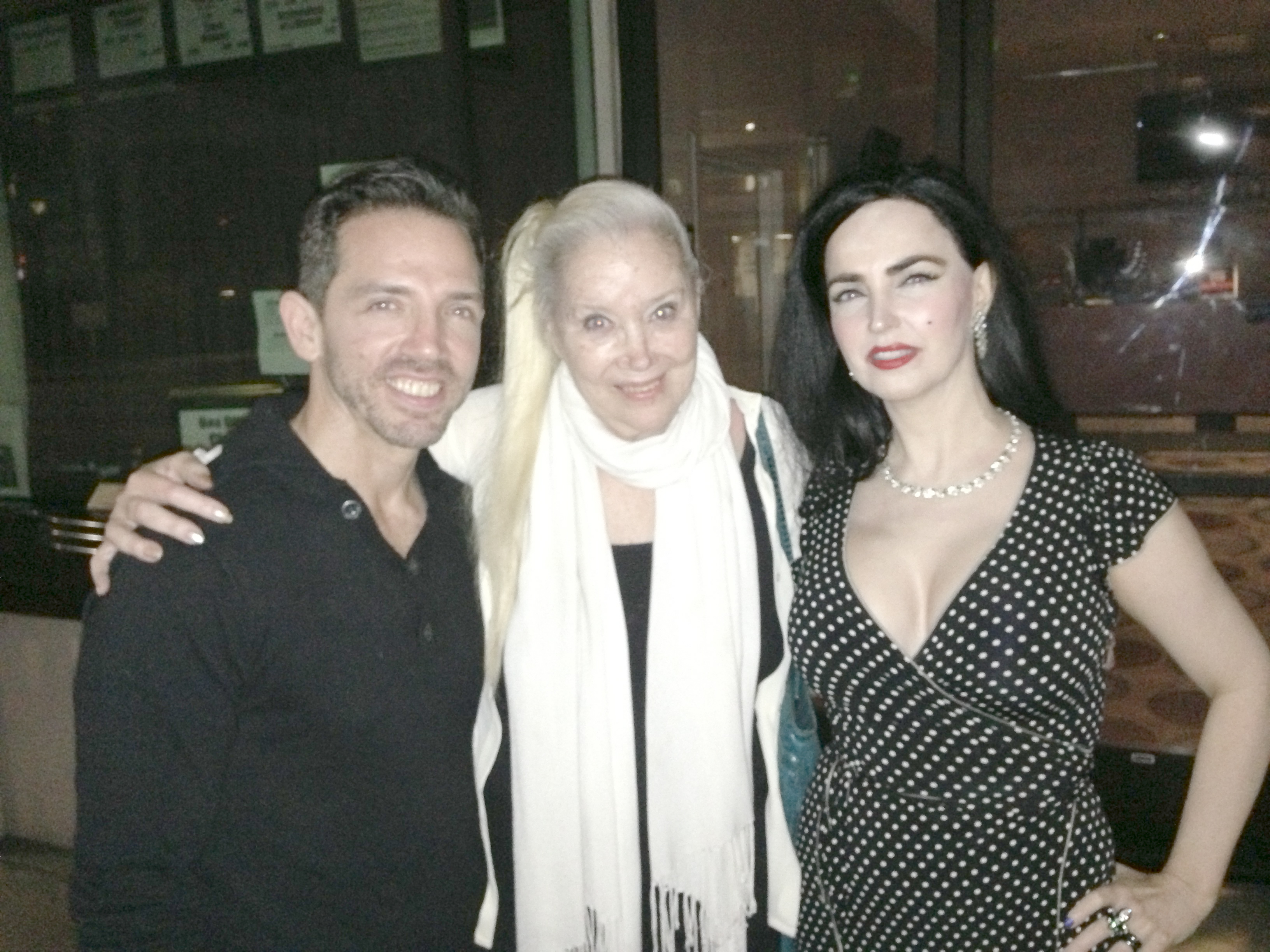 Actress Alexis Kiley with actress Sally Kirkland and actor Mel England at the premiere screening of Archeology of a Woman. Laemmle Music Hall, Beverly Hills, California