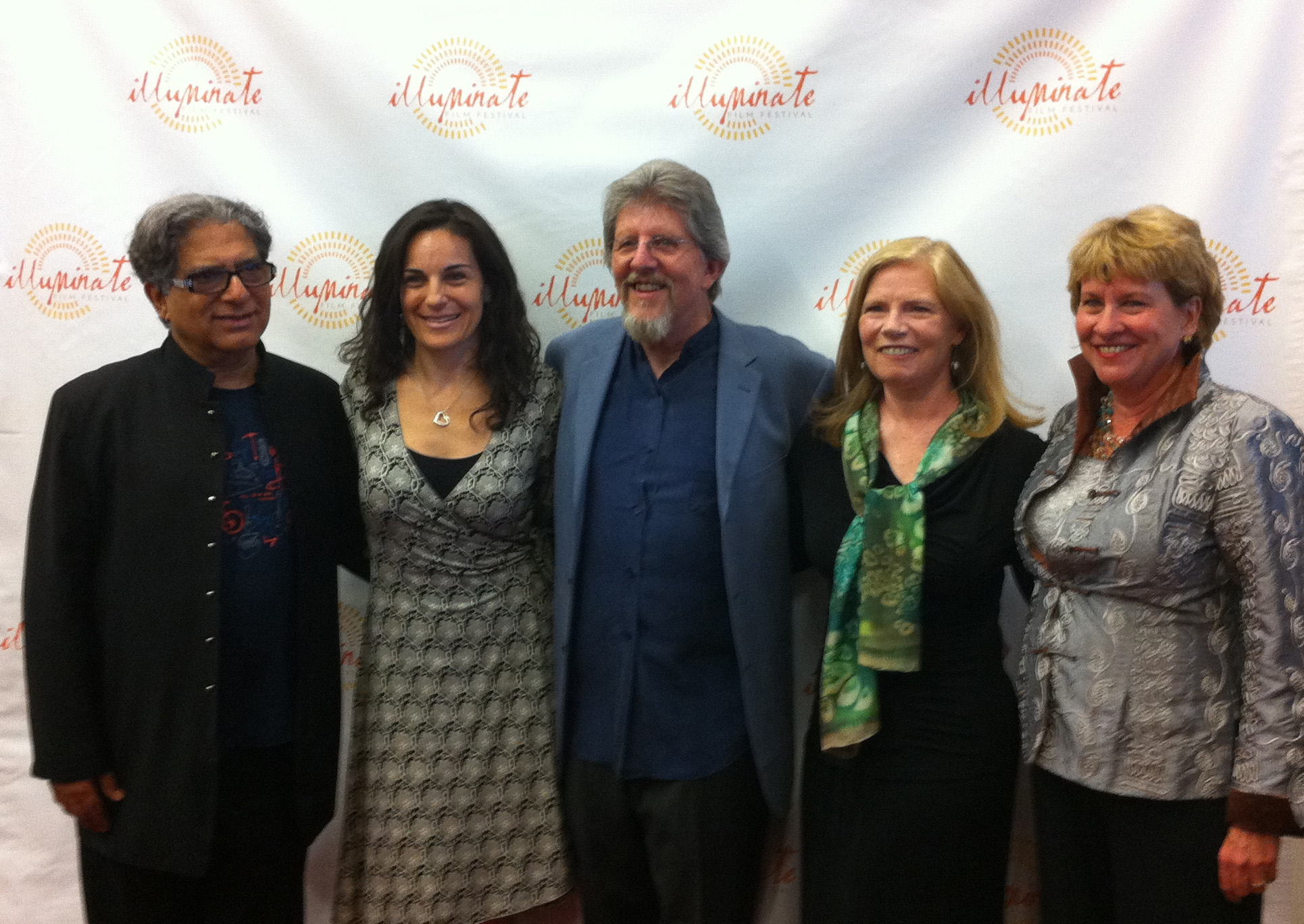 At Illuminate Film Festival with Deepak Chopra, Danette, Wolpert, Mark Krigbaum, Angela Murphy and Marilyn Schlitz