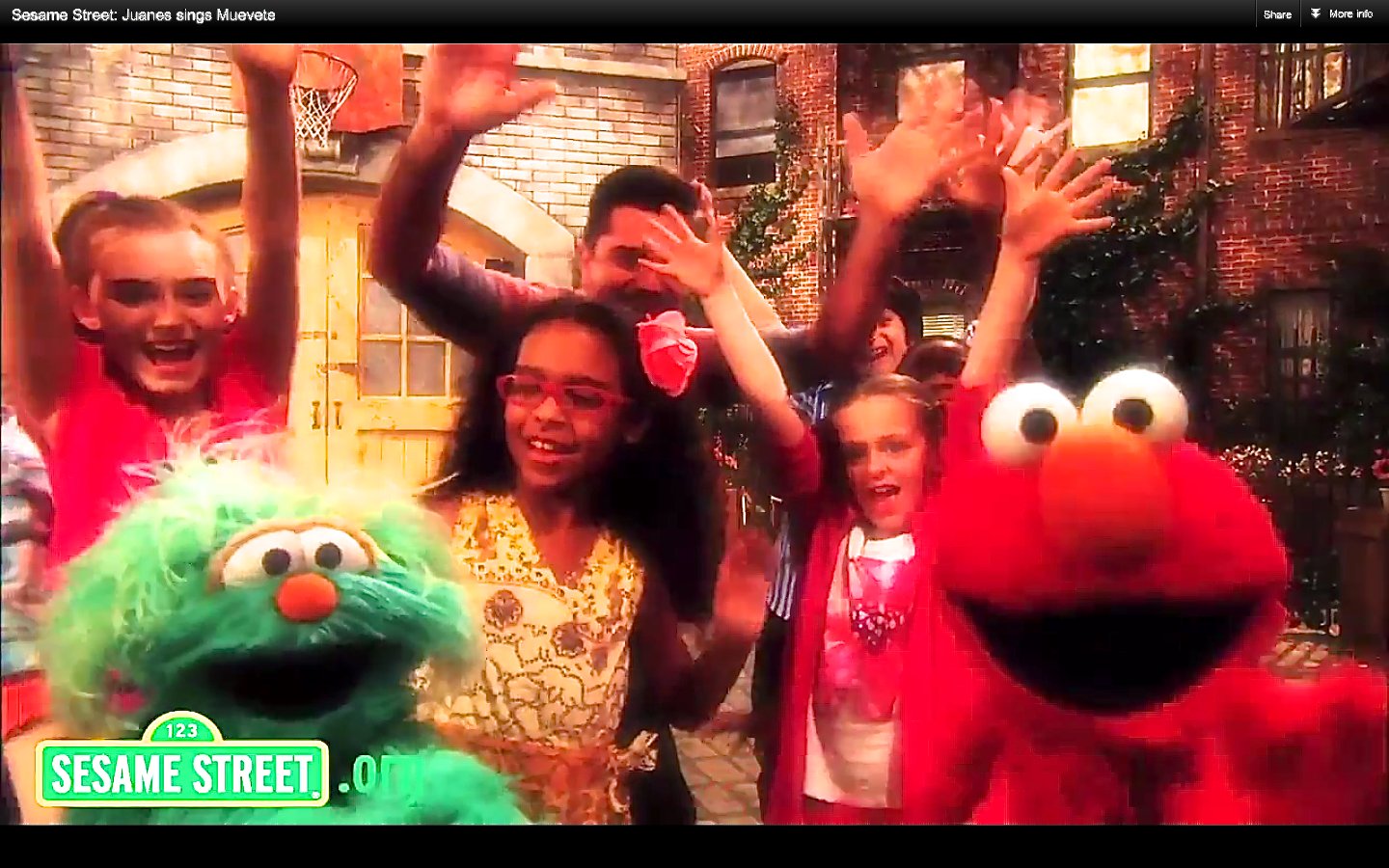 Meg Donnelly with Rosita, Elmo and Juanes - Sesame Street Episode 42