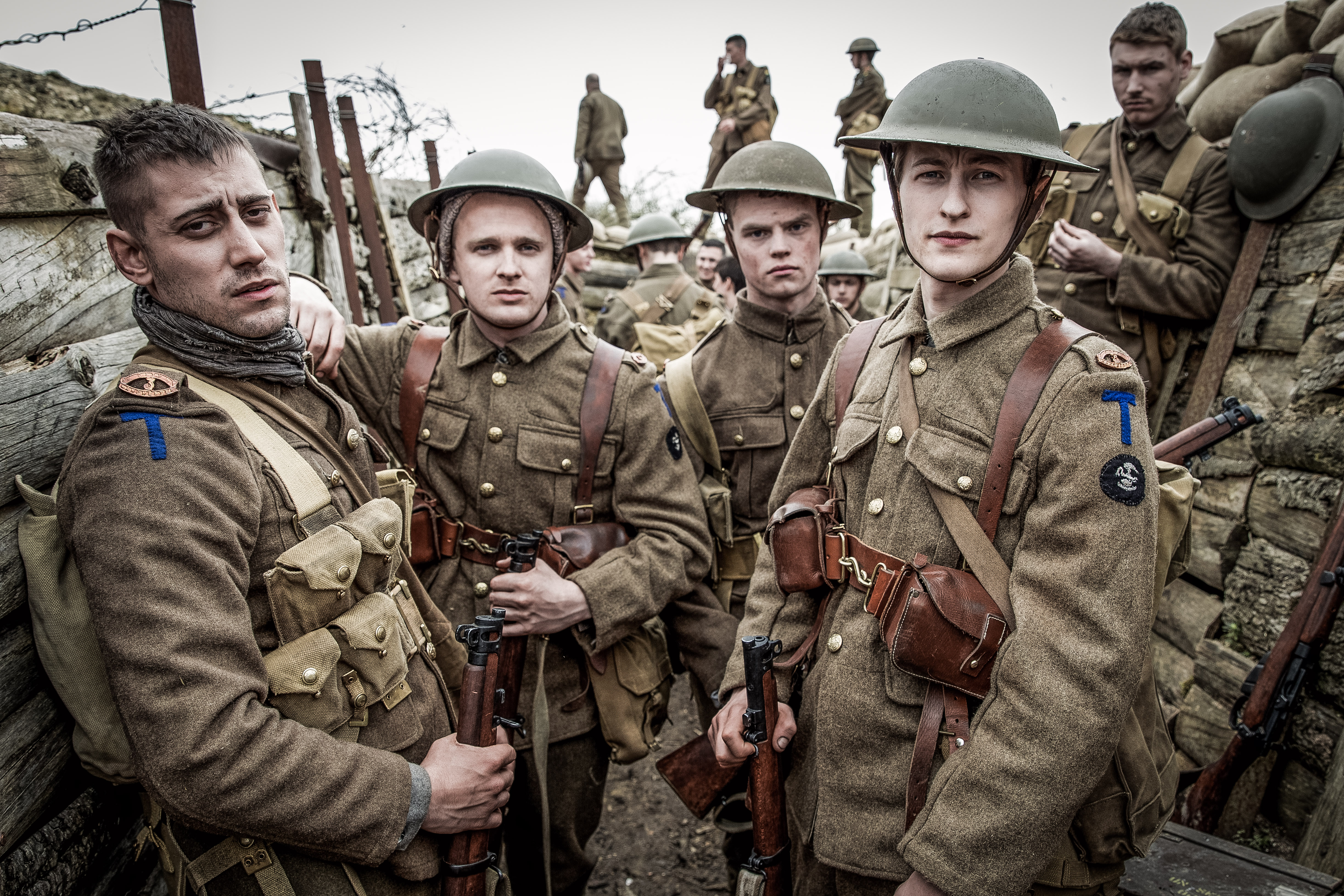'Our World War' Pictured left to right Michael Socha, Lewis Reeves, Bobby Schofield and Luke Tittenson.
