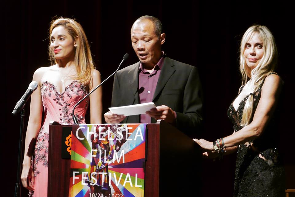 Ingrid Jean-Baptiste, Paul Calderon, Elizabeth Kemp at the Closing Award Ceremony of the first annual Chelsea Film Festival.