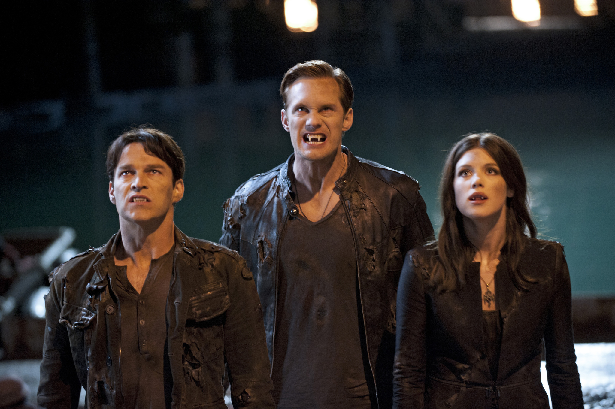 Still of Alexander Skarsgård, Stephen Moyer and Lucy Griffiths in Tikras kraujas (2008)