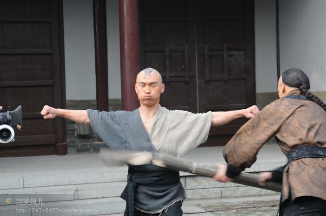 On the shooting of 'Kungfu Wing Chun', Shanghai, China, 2009.