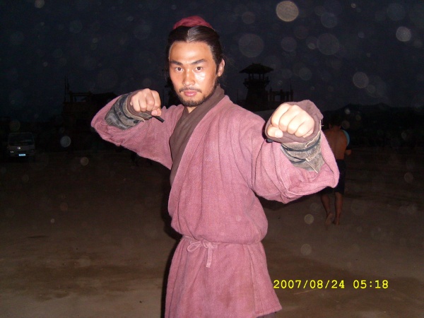 On the shooting of 'Red Cliff', Hebei, China, 2007.