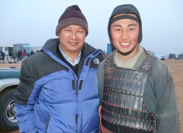 With movie director John Woo on the shooting of 'Red Cliff', Hebei, China, 2007.