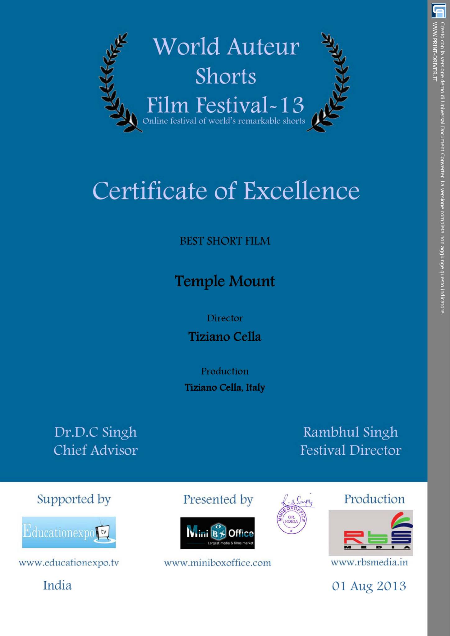 Best International Film Award for 
