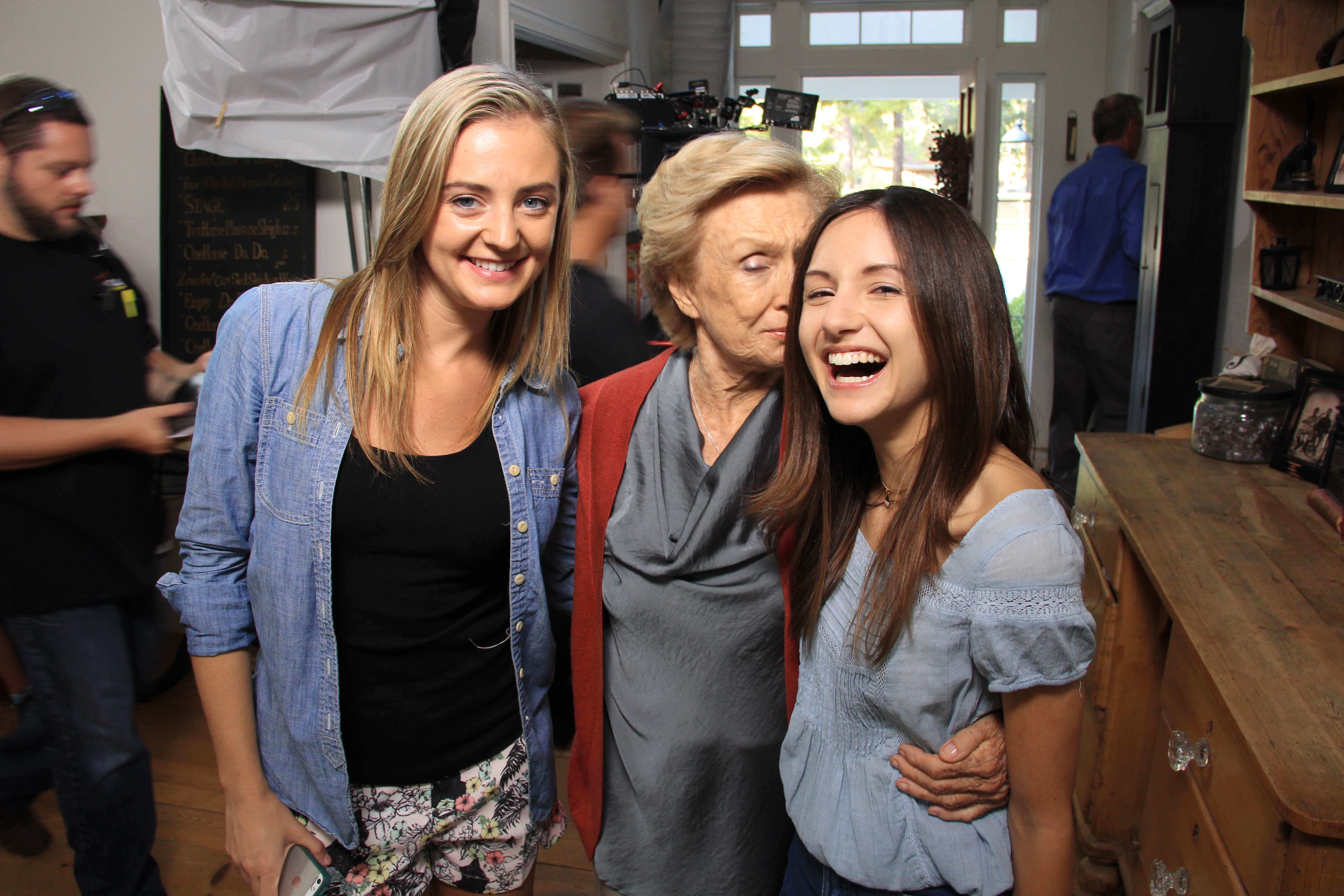 Hanging out with Cloris Leachman and Lauren J. Irwin on the set of The 11th