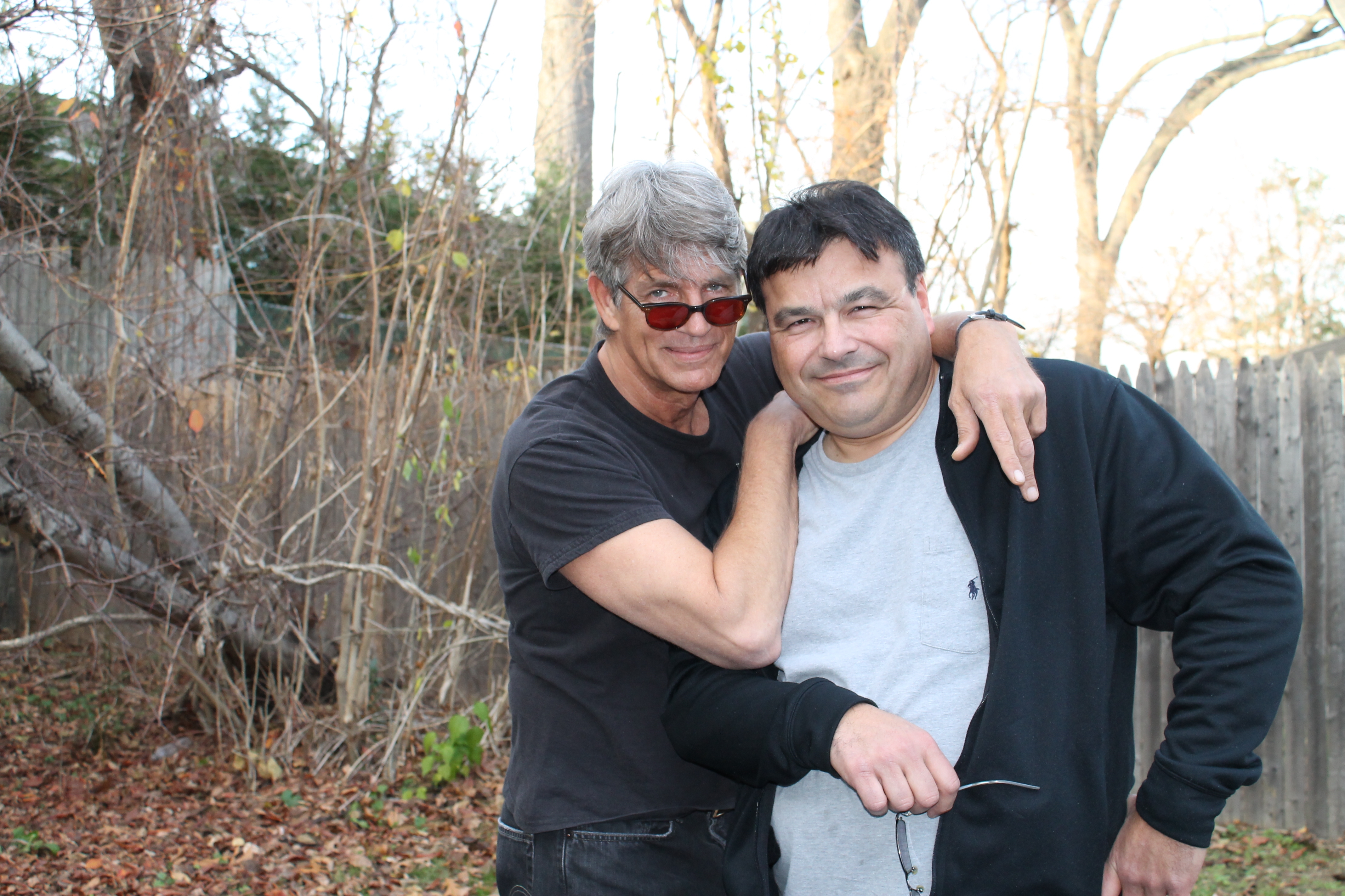 Eric Roberts and Mike Lovaglio on the set of The Night Never Sleeps