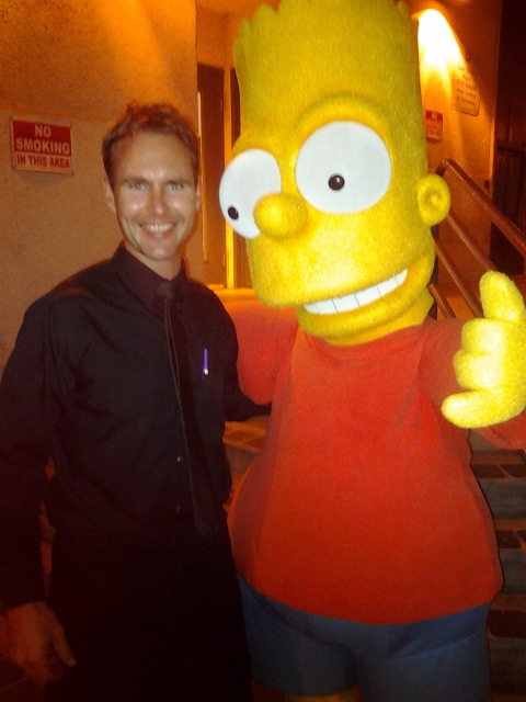 Ashley Jeffery with Bart Simpson