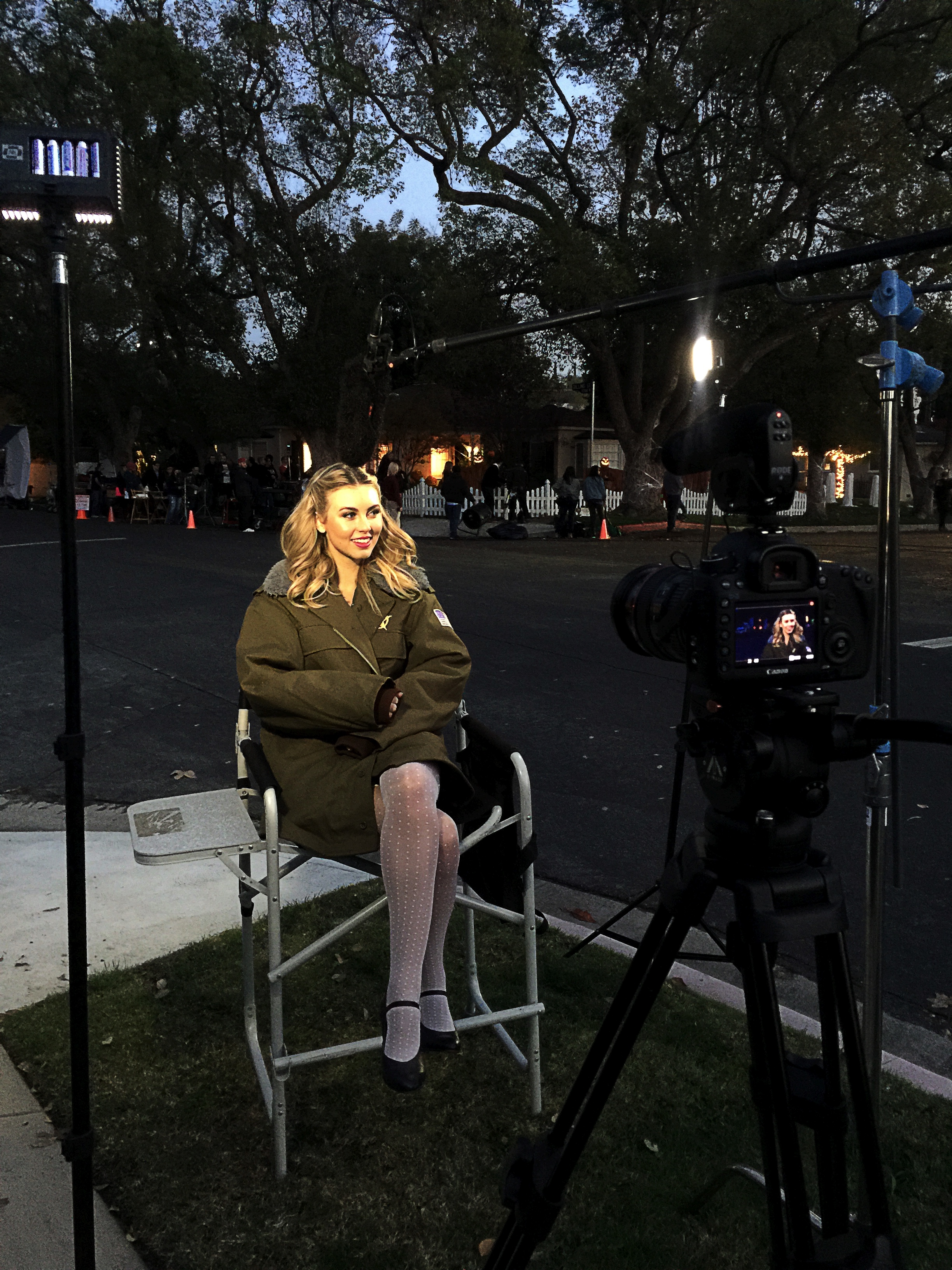 Still shot of Natalie's interview for Darren Lynn Bousman's Tales Of Halloween