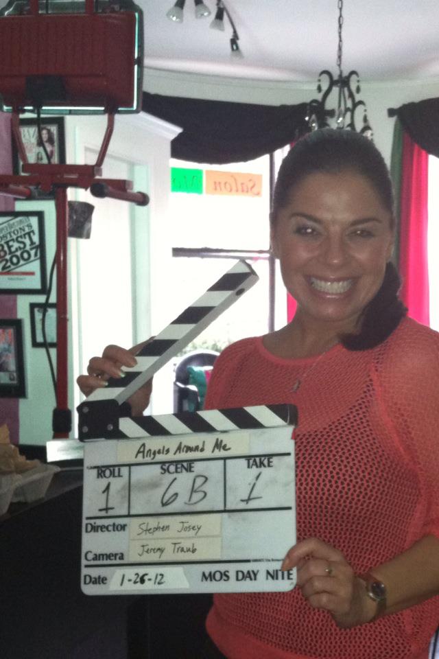 Singer/Actress Lucia Marie on the set of ANGELS AROUND ME...