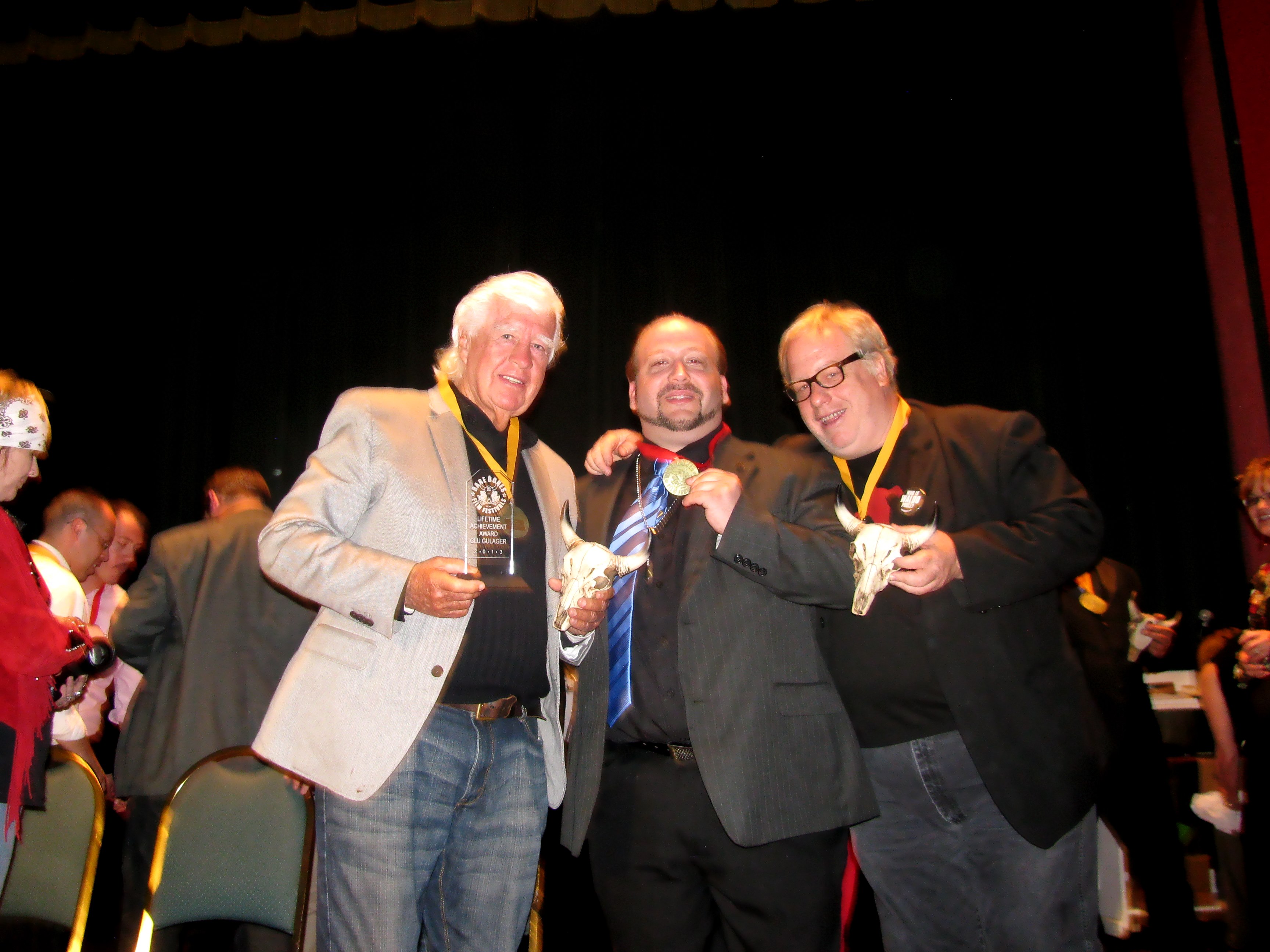 Joe (Middle) winning Best Sci Fi award at Bare Bones International Film Festival