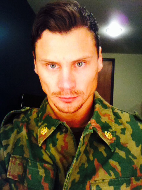 Art Kulik as a Russian soldier at Conan O'Brien tv show -2014
