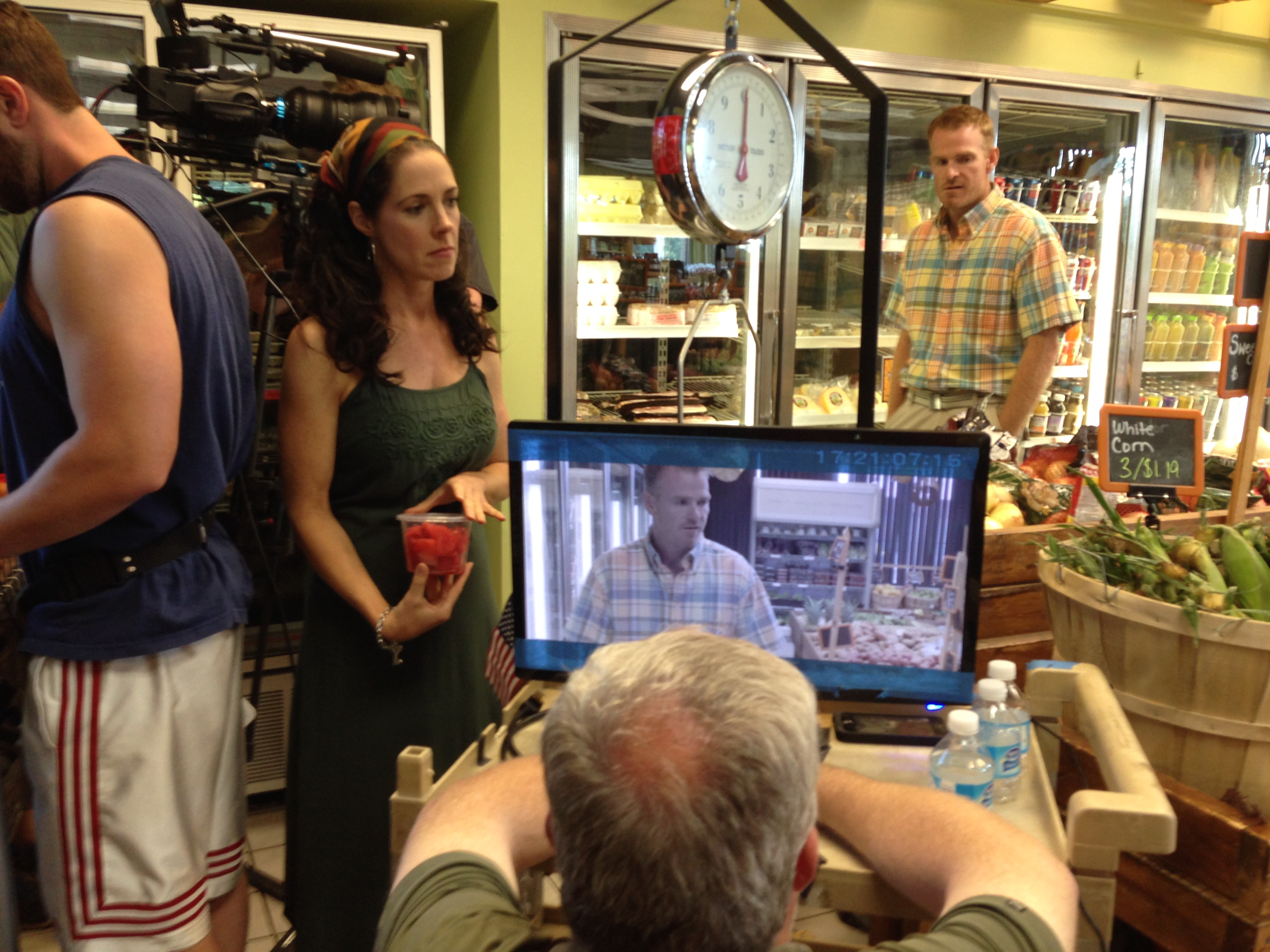 On set of Sinking Sand in a scene with Jim E. Chandler and Holly Morris