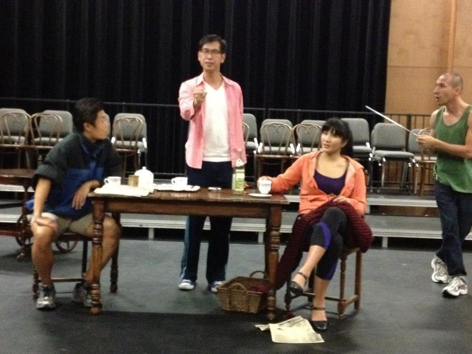 Daniyar at the Rehearsal for I, Ching with Marsha Yuan