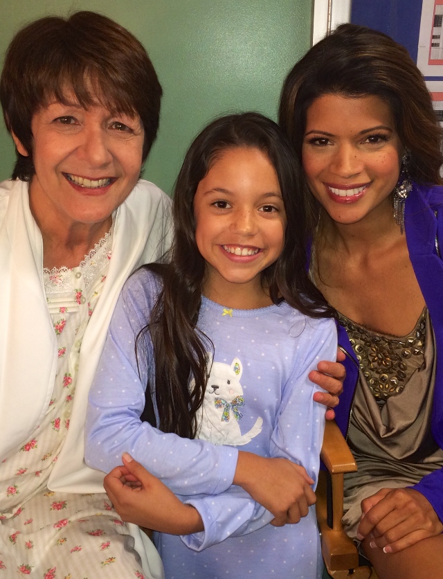 With Ivonne Coll and Andrea Navedo on the set of Jane the Virgin