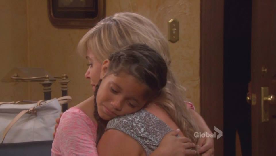 Jenna Ortega with Eileen Davidson on the set of Days of Our Lives