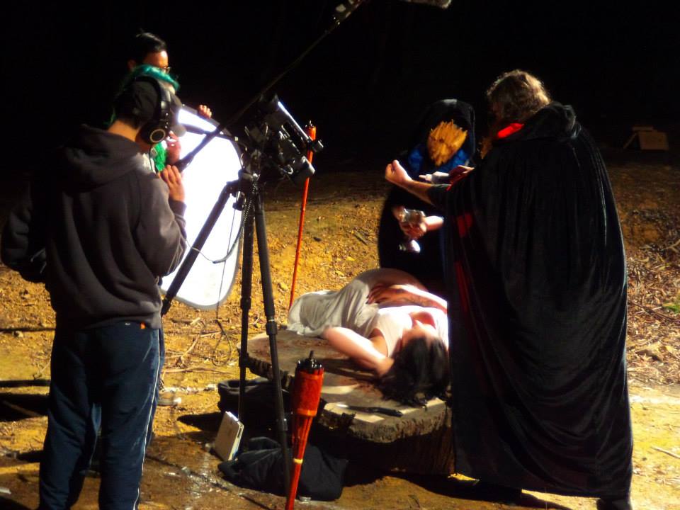 on set for the project.. the disturbers of darkness